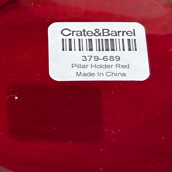 Set of 5 Crate & Barrel Glass Pillar Holders in Red - Picture 3 of 4
